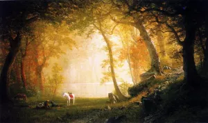 A Rest on the Ride by Albert Bierstadt - Oil Painting Reproduction