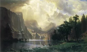 Among the Sierra Nevada Mountains, California by Albert Bierstadt - Oil Painting Reproduction