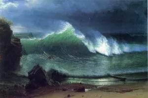 Emerald Sea by Albert Bierstadt - Oil Painting Reproduction
