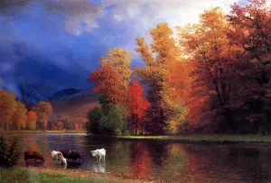 On the Saco by Albert Bierstadt - Oil Painting Reproduction