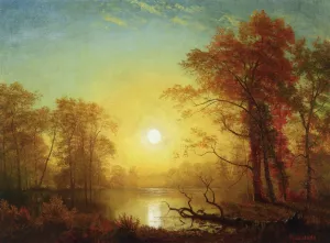 Sunrise by Albert Bierstadt - Oil Painting Reproduction