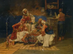 Chess Player Oil painting by Albert Joseph Franke