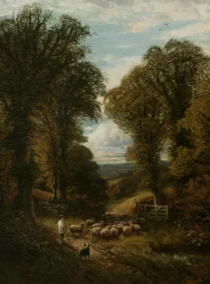 A Surrey Lane by Alfred Glendening - Oil Painting Reproduction