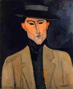 Portrait of a Man with Hat also known as Jose Pacheco by Amedeo Modigliani - Oil Painting Reproduction