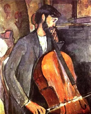 The Cellist by Amedeo Modigliani - Oil Painting Reproduction