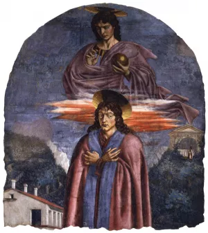 St Julian and the Redeemer by Andrea Del Castagno - Oil Painting Reproduction