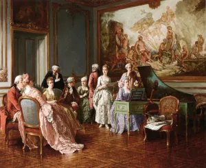 The Music Concert by Benjamin Eugene Fichel - Oil Painting Reproduction
