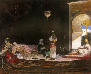 Scene de Harem by Benjamin Jean Joseph Constant - Oil Painting Reproduction