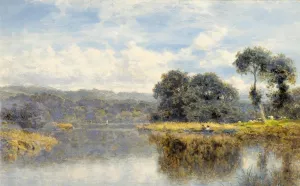 A Fine Day on the Thames by Benjamin Williams Leader - Oil Painting Reproduction