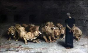 Daniel in the Lion's Den by Briton Riviere - Oil Painting Reproduction