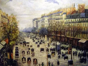 Boulevard Montmartre: Afternoon, Sunlight by Camille Pissarro - Oil Painting Reproduction