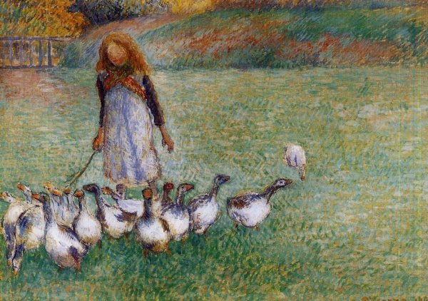 Oil Painting Reproduction Little Goose Girl by Camille Pissarro