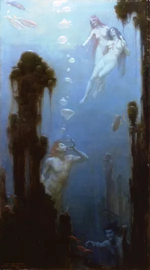 A Deep Sea Fantasy by Charles Curran - Oil Painting Reproduction