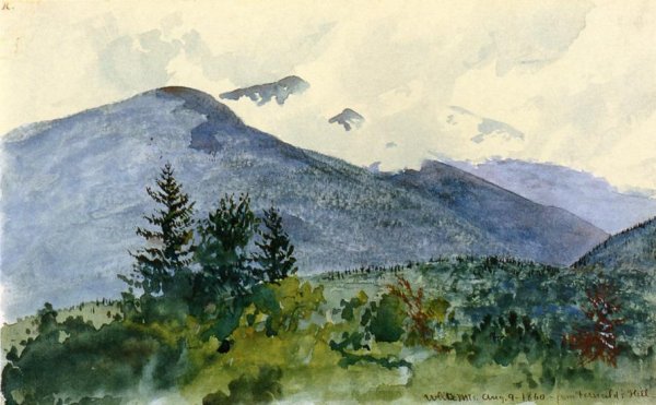 Oil Painting Reproduction White Mountains from Fernald's Hill by Charles De Wolf Brownell