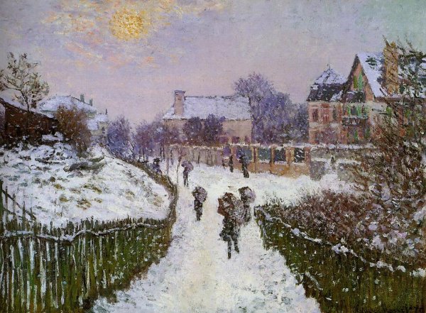 Oil Painting Reproduction Boulevard St Denis, Argenteuil, Snow Effect by Claude Monet