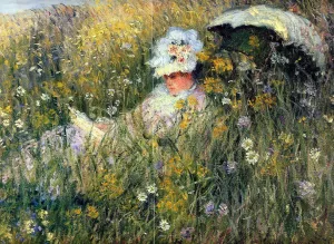 In the Meadow Detail by Claude Monet - Oil Painting Reproduction