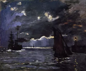 Seascape, Night Effect by Claude Monet - Oil Painting Reproduction