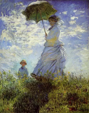 The Walk, Woman with a Parasol by Claude Monet - Oil Painting Reproduction