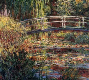 Water-Lily Pond, Symphony in Rose by Claude Monet - Oil Painting Reproduction
