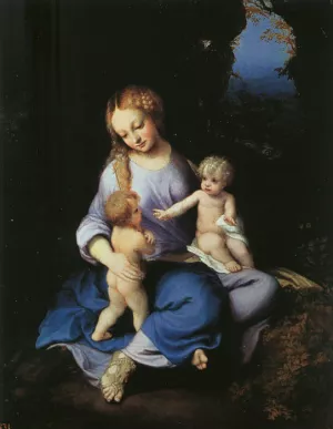 Madonna and Child with the Young Saint John by Correggio - Oil Painting Reproduction