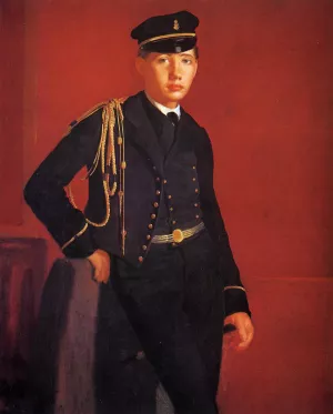 Achille De Gas in the Uniform of a Cadet Oil painting by Edgar Degas