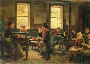 A Country School by Edward Lamson Henry - Oil Painting Reproduction