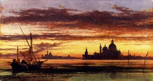 Sunset Sky, Salute And San Giorgio Maggiore' by Edward William Cooke - Oil Painting Reproduction