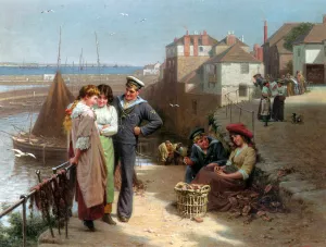Naval Manoeuvres by Edwin Thomas Roberts - Oil Painting Reproduction