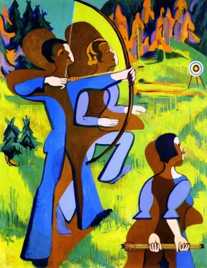 Archery by Ernst Ludwig Kirchner - Oil Painting Reproduction