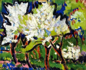 Blossoming Trees IV by Ernst Ludwig Kirchner - Oil Painting Reproduction