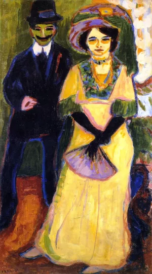 Dodo and Her Brother by Ernst Ludwig Kirchner - Oil Painting Reproduction