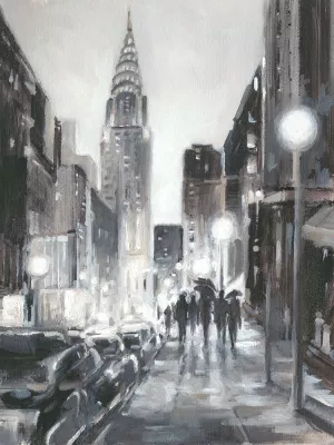 Illuminated Streets II Oil Painting by Ethan Harper - Contemporary