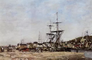 Deauville, the Docks by Eugene-Louis Boudin Oil Painting