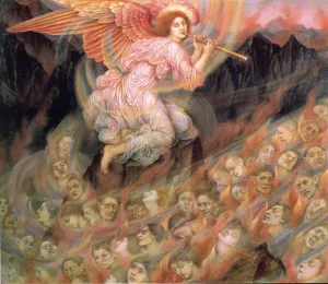 Angel Piping to the Souls in Hell by Evelyn De Morgan - Oil Painting Reproduction