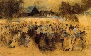 Breton Festival by Ferdinand Du Puigaudeau - Oil Painting Reproduction