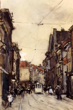 A Busy Street, The Hague by Floris Arntzenius - Oil Painting Reproduction