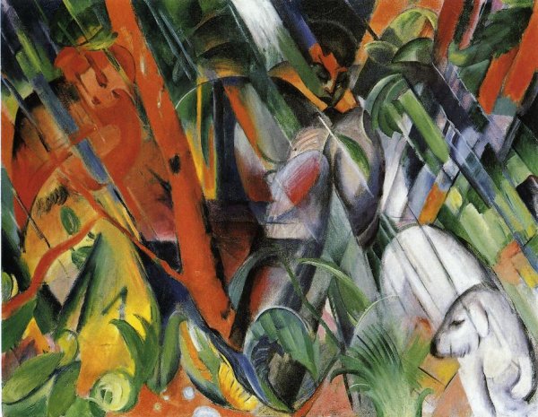 Oil Painting Reproduction In the Rain by Franz Marc