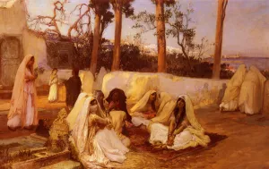 Women at the Cemetery, Algiers by Frederick Arthur Bridgman - Oil Painting Reproduction