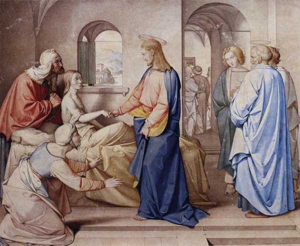 Oil Painting Reproduction Christ Resurrects the Daughter of Jairu by Friedrich Overbeck