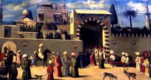 Recognition of the Ambassador Domenico Trevisano at Alicatre by Gentile Bellini - Oil Painting Reproduction