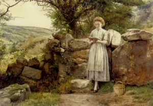 A Peaceful Read by George Goodwin Kilburne - Oil Painting Reproduction