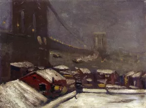 Brooklyn Bridge by George Luks - Oil Painting Reproduction