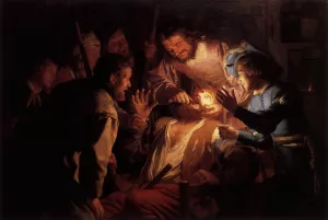 The Dentist by Gerrit Van Honthorst - Oil Painting Reproduction