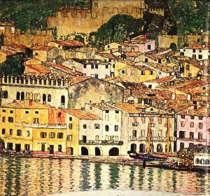 Malcesine on Lake Garda by Gustav Klimt - Oil Painting Reproduction