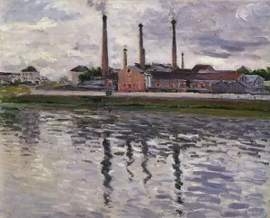 Factories at Argenteuil by Gustave Caillebotte - Oil Painting Reproduction