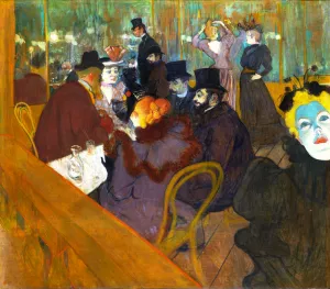 At the Moulin Rouge by Henri De Toulouse-Lautrec - Oil Painting Reproduction