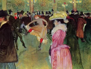Dance at the Moulin Rouge by Henri De Toulouse-Lautrec - Oil Painting Reproduction