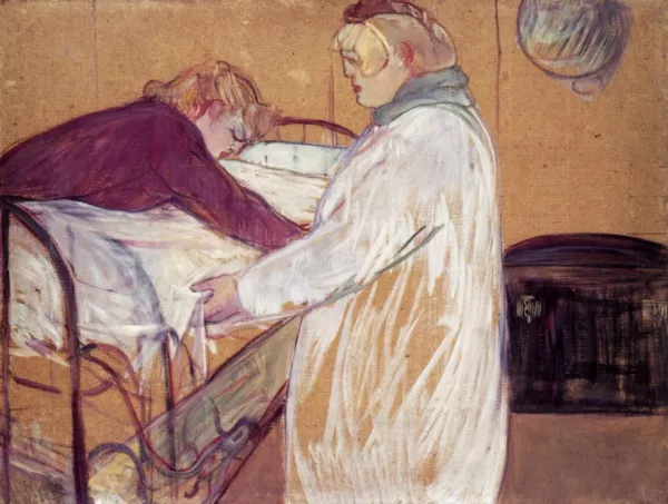 Two Women Making the Bed also known as Deux Femmes en Faisant Leur Lit,  Henri De Toulouse-Lautrec - Oil Paintings