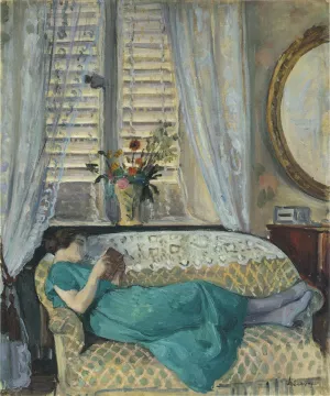 A Woman Reading by Henri Lebasque - Oil Painting Reproduction