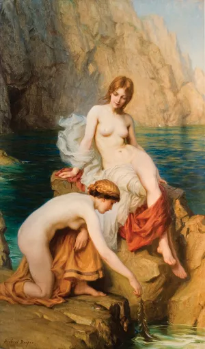 By Summer Seas by Herbert James Draper - Oil Painting Reproduction